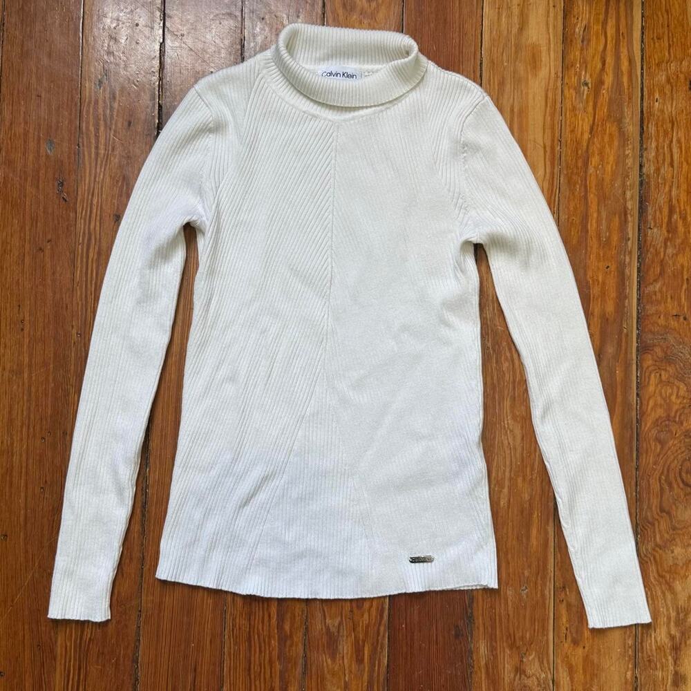 Calvin klein white ribbed top